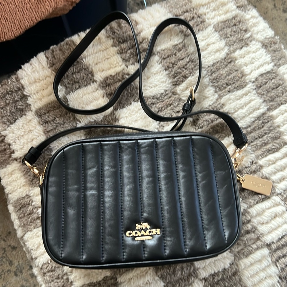 Black leather Coach Jes crossbody bag style C159.